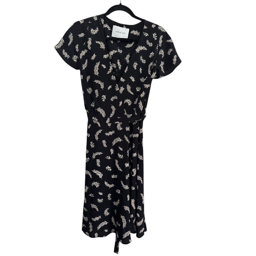 Amour Vert Black and White Midi Dress